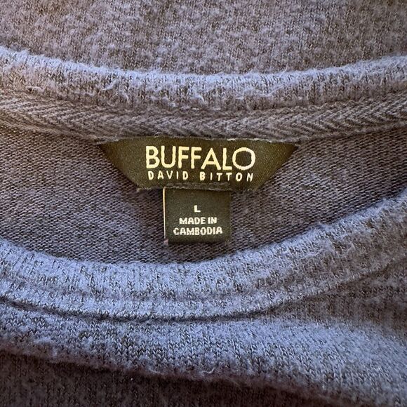 Buffalo David Bitton Blue Heathered Sweater Size Large, Boyfriend Fit - Picture 11 of 16